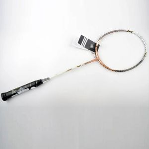 Raqueta de bádminton auténtica autorizada, fibra de carbono completa, ultraligera, profesional, duradera, juego de raqueta simple y doble, tiro único