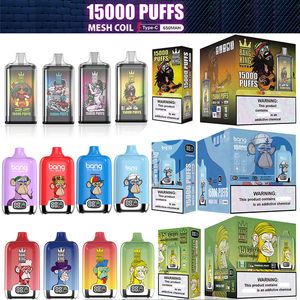 Authentieke Bang Box King Wegwerp vape-sapdoos bladerdeeg 15000 bladerdeeg enorme vape-pen 15k bladerdeeg 25 ml voorgevulde cartridges slimme scherm oplaadbare batterijapparaten