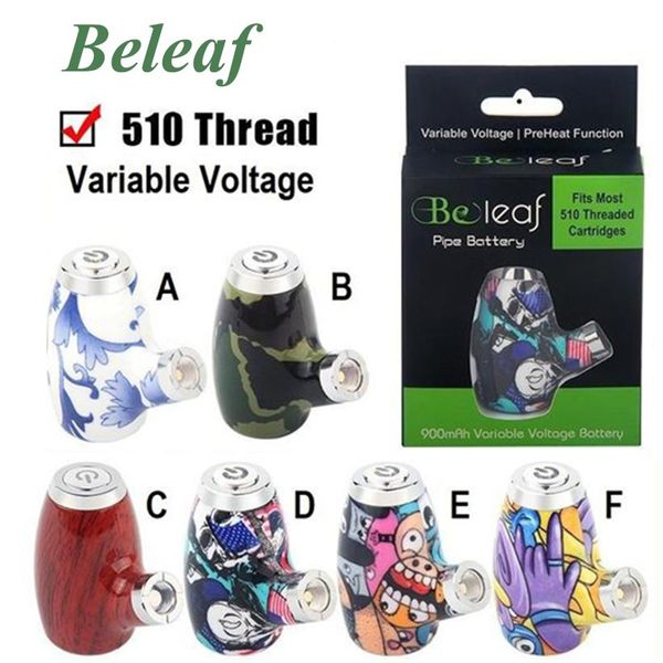 Authentique Beleaf Pipe VV Batterie 900mAh Tension variable réglable USB Préchauffer Vape Mod pour 510 cartouches de chariots