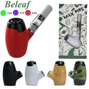 Auténtico kit de tubería de cera Beleaf 900 mAh Precalentamiento VV Voltaje ajustable Concentrado Pluma Vaporizador Kits de cigarrillos electrónicos Vapor recargable USB