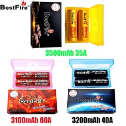 Auténtico Best Fire BMR IMR 18650 Batería 3100MAH 60A 3200MAH 40A 3500MAH 35A Capacidad de 3.7V Drenaje Batilías de litio recargables Embalaje de caja coloreada Original