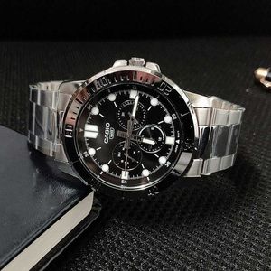 Authentic Casio Watch Mens Steel Steel Ocean Heart Unicorn Night Glow étanche étanche High Grade Threed Eyed