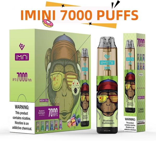 Auténticos distribuidores de compras de China Precio IMini LED LED BARACHO Vapor de humo electrónico Vape mejor 7000 8000 9000 Puff 7k 9k con logotipo personalizado