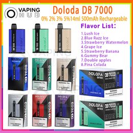 Auténtico DOLODA DB 7000 Puff Desechable E Cigarrillo Desechable 14 ml Bobina de malla precargada 500 mAh 0% 2% 3% 5% Nivel 8 Sabores Puffs 7k Dispositivo vaporizador Kit de vapor