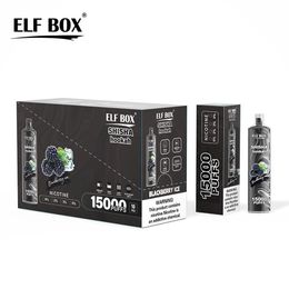 Authentieke elektronische sigaretten Elf Box Shisha Hookah Puff 15k Damp Disposable Vape Pen 15000 Puffs Vaper 0% 2% 5% Nicotine E Sigaret Vs Bang Geek 15000