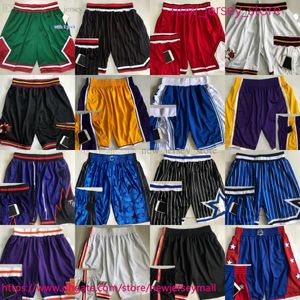 Authentiques shorts de basket-ball rétro classiques brodés avec poches vintage au poche courte respirant de gymnase Pantalage de plage Pantal