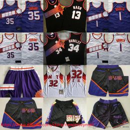 Authentique broderie basket-ball 1 DevinBooker 35 KevinDurant Jersey classique 1996-97 Vintage 13 SteveNash CharlesBarkley maillots véritable cousu sport respirant