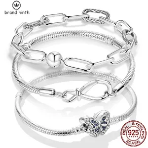 Autentico braccialetto pandora charms perline Ciondolo Fai da te Original Me Bracciale Fit Brand Me Charm Beads Fashion Infinity Knot Women Femme