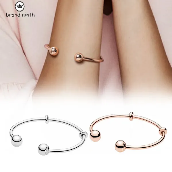 Authentique ajustement pandora bracelet breloques perle pendentif bricolage bijoux de luxe cadeau or rose plaqué métal S925