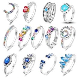 Authentic Fit Women Rings Heart Love Ring Amazing Rainbow Heart Angel Élégance adaptée