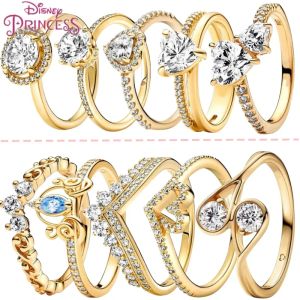 Amérique authentique Femmes Sonnets Heart Love Ring Zircon Princess Cœur en forme de coeur