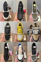 Fragment authentique 1 Low Og Black Olive Chaussures Inverse Mocha High Sail Military Blue Shy Pink Black Phantom WMNS Canary Golf Olive Cactus Jacks Sneakers avec boîte