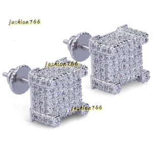 Authentieke Geometrische Micro Pave Brincos voor Vrouwen Mannen Diamant Hip Hop Earring Stud Bling Studs Oor Sieraden 2024 Oorbellen