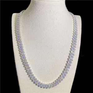 Authentieke vergulde 10 mm 925 Cubaanse schakelketting Moissanite Iced Out groothandel Cubaanse ketting sieraden