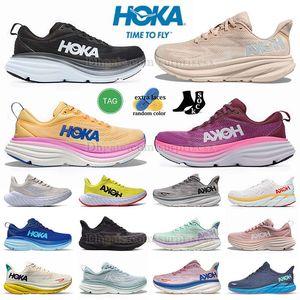 Authentieke Hokas One One Run schoen Bondi 8 Clifton 8 9 Impala Cyclamen Shifting Sand Zwart Wit Heren Dames Sneaker Wandelschoen Platform Traines Big Size US 12 13 EUR 46 47