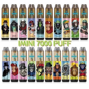 Authentieke iMini 7000 Vapes Wegwerp 7K 8K 9K 10K Big Puffs Electric Sigaretten Stijl Rookstaven 15 ml 850 MAH Oplaadbare batterij Verstelbare luchtstroom voor Tornado