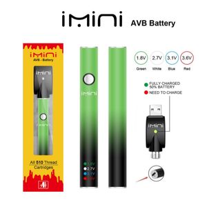 Authentieke iMini AVB 510 Draadvape batterijvariabele spanningskarren 380 mAh batterijen kits voorverwarm vape pen voor damppodcartridges groothandel i vape fabriek direct