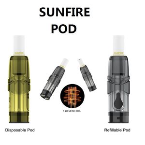 Authentieke Sunfire wegwerppod 2 ml lege en voorgevulde cartridge Mesh Coil 1,2 ohm met filtertip Damppen compatibel fabrikantlevering groothandelsprijs