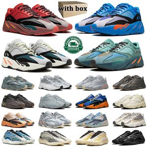Avec Box Designer Shoes 700 V3 Chaussures de course Azael Clay Brown Salt Fade Carbon Bright Cyan MNVN Triple Black 700 Mens Sport Trainer Sneaker Taille 36-48