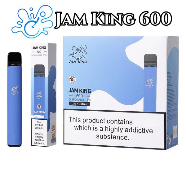 Authentique Jam King 600 vape bouffée vapes jetables barre elfe cigarette jetable Chine 2 ml prérempli Pod 550mAh batterie saveurs de fruits barre razz vape stylo bouffée 600 barre iget