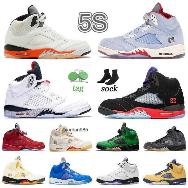 Authentique Jumpamn 5 5s Hommes Femmes Chaussures de sport de plein air 2022 Date Concord Pâques Fire Red Ice Bleu Black Cat Alternate Bel What This Man's JORDAM