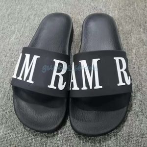 Ontwerper am ami amirlies amiiri imiri Slides Heren Slippers Tas bloei bloemen afdrukken leer Web Zwarte schoenen Mode luxe zomersandalen strandglijbaan