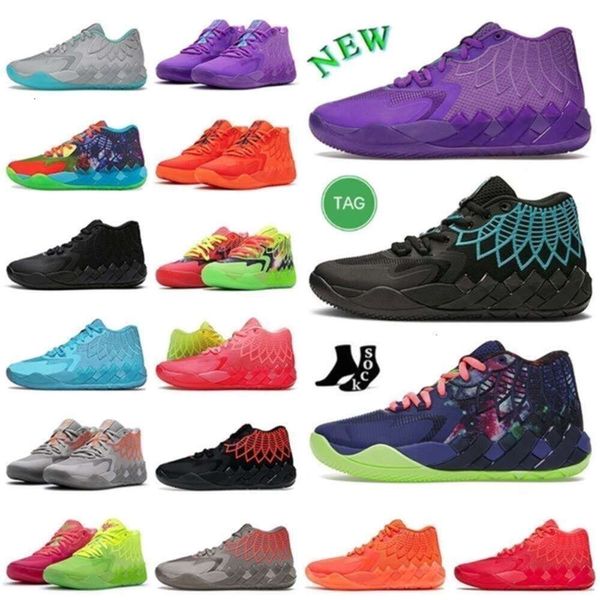 Auténticas zapatillas de baloncesto para hombre Lamelo Ball mb.01 diseñador hombre melo mb01 01 ballls galaxy azul rojo verde negro blast queen diseñador zapatilla de deporte entrenador us12