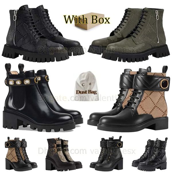 Botas Martin auténticas Bota de tobillo para mujer Bota de cuero con tacón alto y cremallera Bota con cordones Zapato Oxford Estampado vintage Textil jacquard Bota de goma clásica Bota de combate con caja