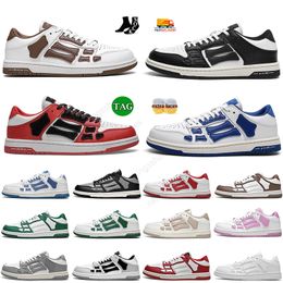 Auténticos hombres mujeres zapatos casuales Skel Top Bajo Alto Hueso Esqueleto Amiress Triple Negro Blanco Azul Rosa Rojo Verde Bred Zapatillas de deporte Diseñador Zapatillas de deporte Marca al aire libre