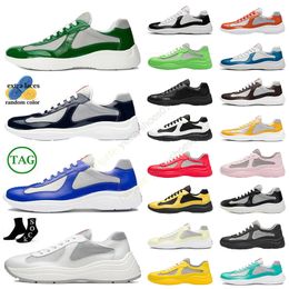 Authentieke Heren Americas Cup Jurk Sneakers Schoenen Designer Platform Lakleer Zwart Wit Groen Grijs Roze Loafers Mesh Veters Amerika Plat Casual Sport