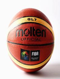 Authentiek gesmolten fiba gl7 pu lederen basketbal alstar game indoor outdoor basketbal ball match training ball size 73201103