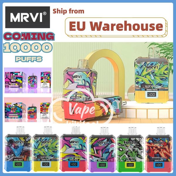 Auténtico Mrvi COMING 10k Puffs Smart Pen vapes desechables 650mAh Batería precargada 19ml VS Lost Mary 7000 BANG KING puff 12k Uniqe Lost Mary Elf razz bar Almacén de la UE