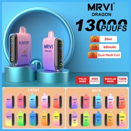 Auténtico MRVI Dragon 13000 Puffs 6500puffs Modo dual Desechable E Cigarrillo Vape Pen con batería recargable de 650 mAh 20 ml Pod Esco Bars Tornado ElfBar Pen