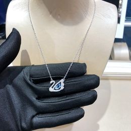 Collier authentique pendentif bleu diamant clair mode dames collier SN028 accessoires de mode