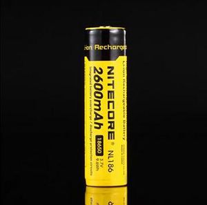 Authentique Nitecore NL186 18650 Batterie au lithium 2600mAh 3.7V Li-ion Batteries rechargeables pour lampe frontale Lampe de poche LED Vs NL1826