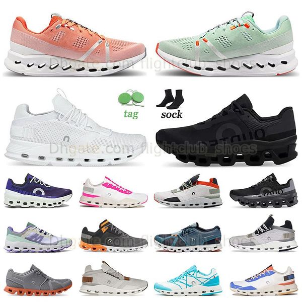 Authentique sur Running Cloud Shoes Monster All Black All White Surfer Crek Flame Blanc Hommes Femmes Baskets Nova Hot Pink Formateurs Barbie Tennis Chaussure Cloudswift Surfer