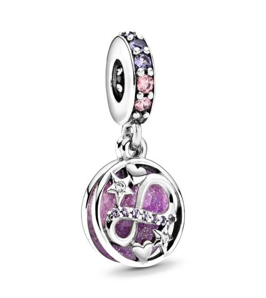 Auténtico Original Plata de Ley 925 brillante infinito corazones y estrellas colgante cuentas pulseras con dijes joyería de mujer 2963979