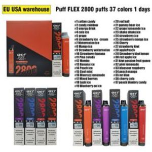 Authentique original Puff Flex 2800 Puffs Disposable Vape Pen Repuff E Cigarettes 850mAh Batterie 8 ml Pods Cartridge Vapor Device Barres 37 Colorful 2% 0% 5%