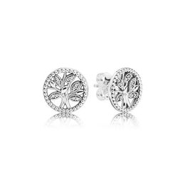 Authentique Pando Ra arbres de vie boucles d'oreilles S925 argent Sterling Fine femmes boucle d'oreille Compatible bijoux de style européen 297843CZ Earring