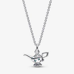 Authentique pendentif colliers Zircon lampe magique femmes 925 argent convient à pandora avec boîte originale charmes cadeau d'anniversaire bijoux de noël N017