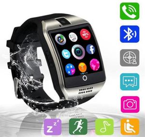 Auténticos relojes inteligentes Q18 Pulsera Bluetooth Reloj inteligente Tarjeta SIM TF NFC con software de chat de cámara Compatible con iOS Android Cellph8214726