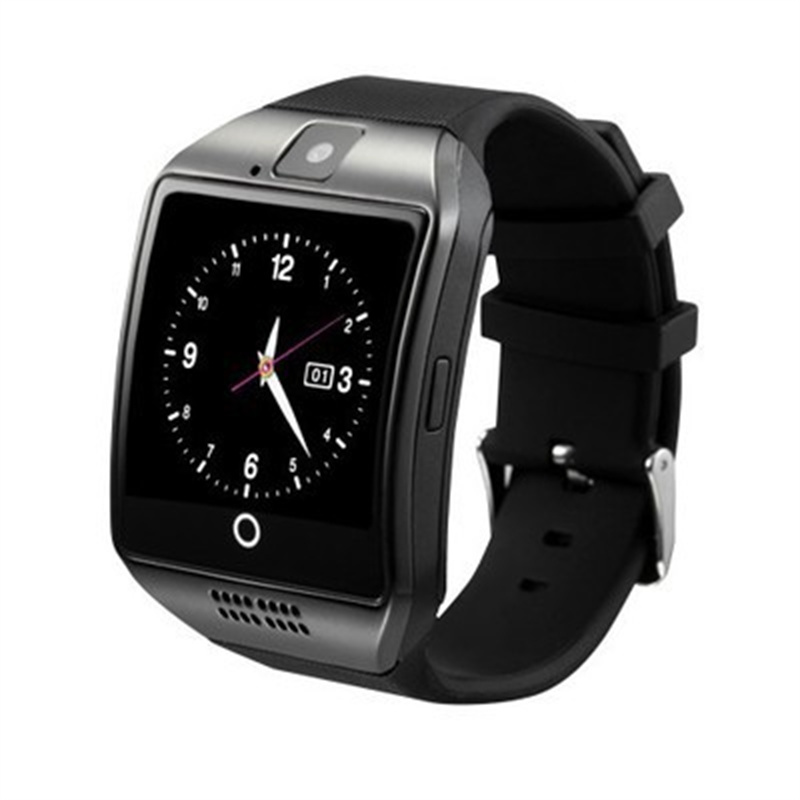 Authentiques montres intelligentes Q18 Bracelet Bluetooth Smartwatch TF Carte SIM NFC avec logiciel de chat avec appareil photo Téléphones portables iOS Android compatibles avec boîte de vente au détail DHL