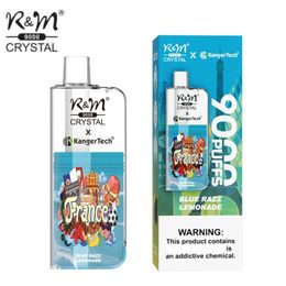 Authentique RM Crystal 9000 Puffs Vape jetable 18 ml Prérempli RM 9K Pod Dispositif Desechable E Cigarette 20 Saveurs