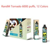 Authentic Randm Tornado Dispositif de cigarette Jeune Vape avec contrôle de flux d'air rechargeable 12 ml POD 6000 Puffs Vapes Kit RM