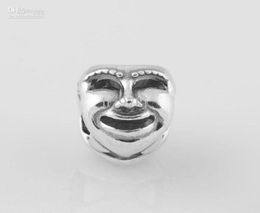 Authentique S925 Authenting Sterling Silver Theatre Drama Mask Warm Bead Fits Fits European Jewelry Bracelets Colliers10892455738827