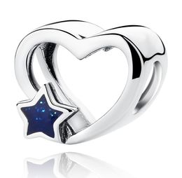 Authentique S925 bijoux en argent Sterling saint valentin étoile bleue émail ajouré breloque à perles bracelets à faire soi-même originaux Access6000337