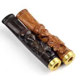 Authentieke sandelhout houtsnijwerk gesneden kalebassen gesneden vleermuis sigaret filterhouder Huanghua sigaret roken ebbenhout
