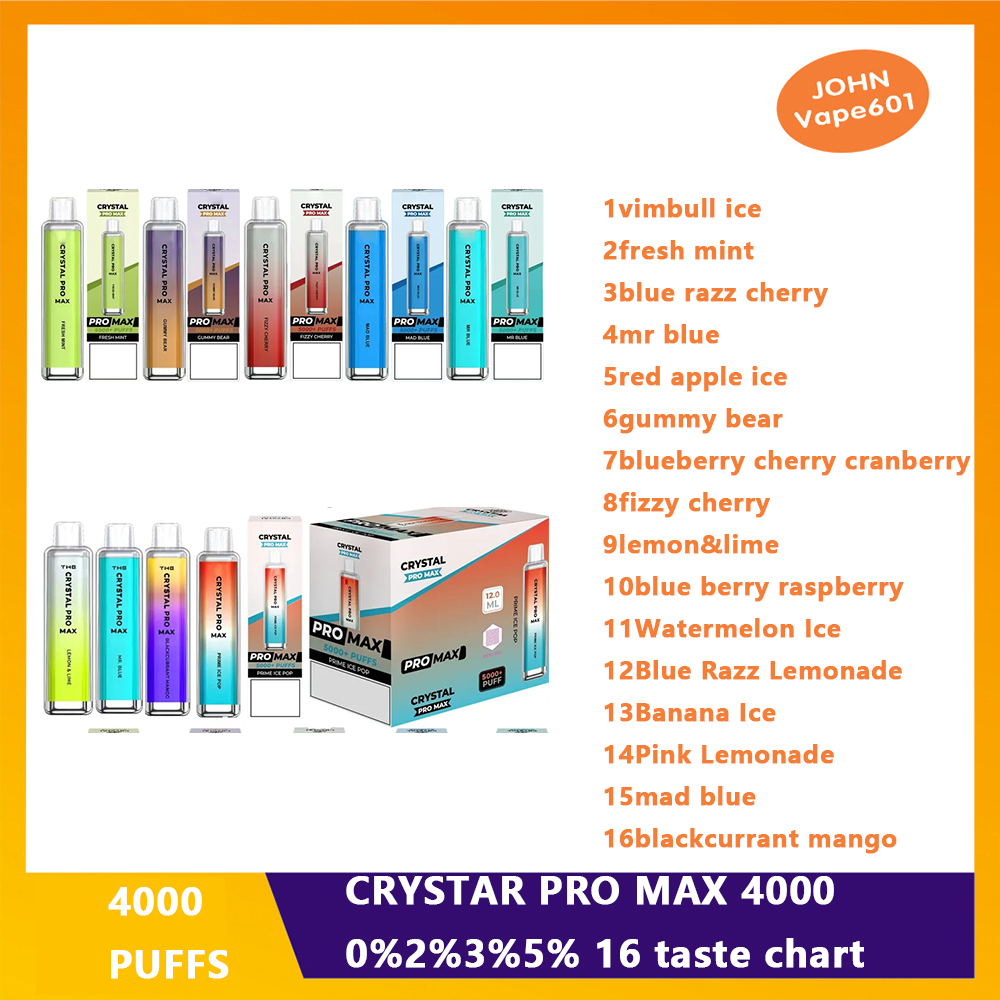 Authentic Selling Cheap in Smoke The Crystal PRO Max Wholesale I Vape Crystal 4000 Puffs Disposable Vape Bar and New Lost Elf 4000 puffs