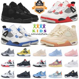 Top Designer Kids Shoes Jumpman Running Kid Shoes Sail 4 Black Cat outdoor fashion toddler boys girl boys sneakers children sports trainers runners 【code ：L】