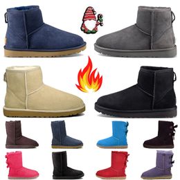 Bottes de neige authentiques Australie Mini plate-forme Boot Femmes Tazz Tasman Pantoufles Classique Hiver Laine Bottines chaudes Fourrure Peau de mouton Chaussures Bottines Designer Taille 36-41